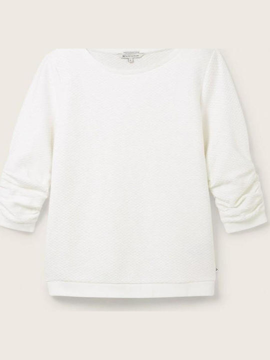 Women's Summer Blouse Cotton with 3/4 Sleeve White