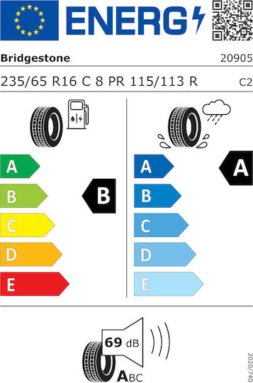 Bridgestone Duravis Van 235/65R16 115E-Commerce-Website 8PR Sommerreifen Reifen für Leicht-Lkw