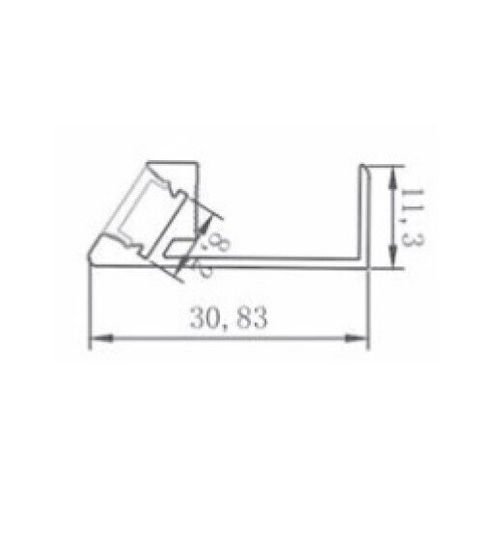 Finetto Extern Aluminiumprofil für LED-Streifen 300cm