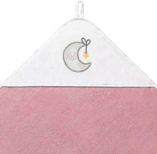Babyono Baby Hooded Bath Towel Take Care Pink 85x85cm