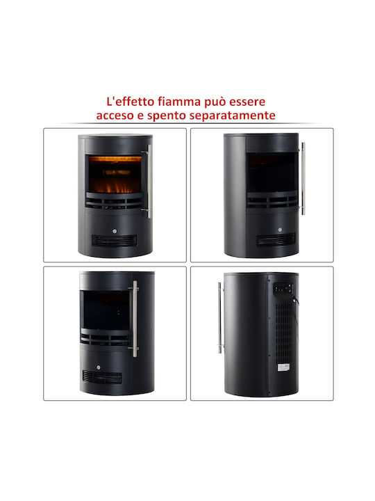 HomCom De podea Șemineu electric 900W 41x64.5cm Negru