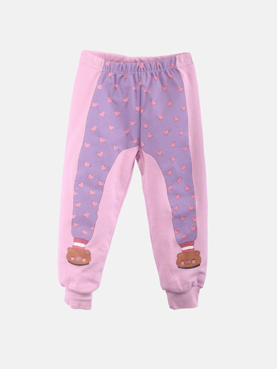 Joyce Set Top & Bottom Kids Cotton Pyjamas Pink