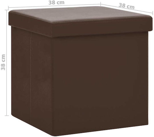 Scaune Camera de zi Cu spațiu de depozitare Plastic Maro 2buc 38x38x38buc
