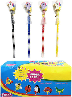 Justnote Pencil HB with Eraser 24pcs (Μiscellaneous Designs/Colors)