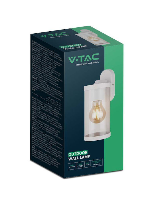 V-TAC Wandmontierte Außen-Laterne E27 IP44 9.3x11.6x23.4εκ.