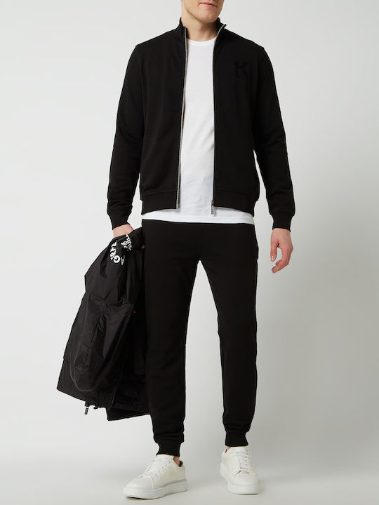 Karl Lagerfeld Men's Sweatshirt Jacket with Pockets Black