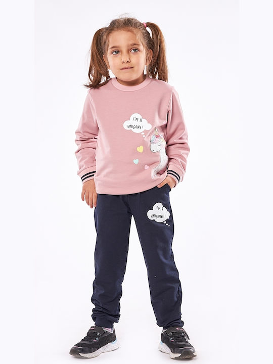 Εβίτα Kids Sweatpants Set Pink 2pcs