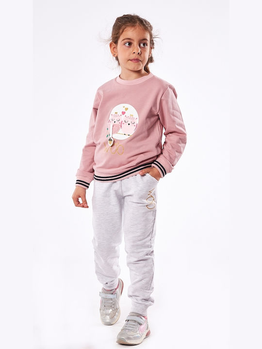 Εβίτα Kids Sweatpants Set Pink 2pcs