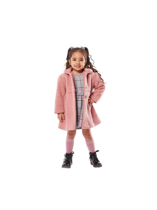 Evita Girls Coat Pink with Ηood