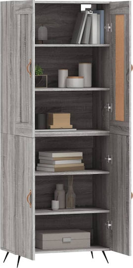 Wohnzimmer Nischenschrank aus Spanplatte Grau 69.5x34x180cm