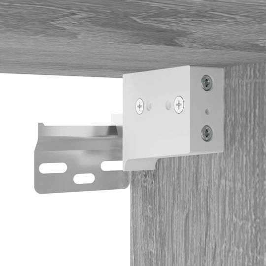 Wohnzimmer Nischenschrank aus Spanplatte Grau 69.5x34x180cm