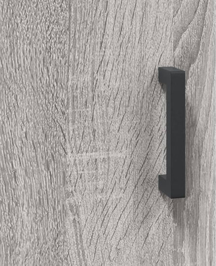 Wand Wohnzimmer Vitrine aus Spanplatte Grau 34.5x34x90cm