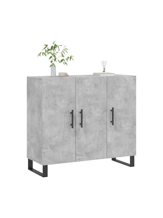 Bufet cu Oglindă Gri 90x34x80cm