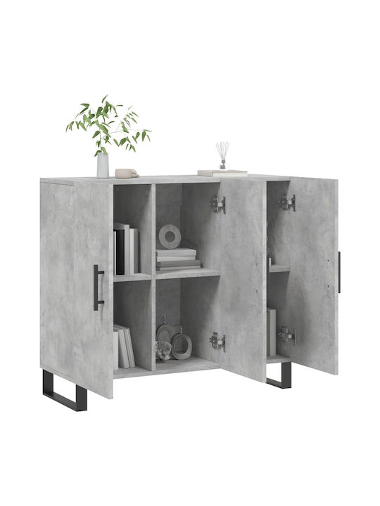 Bufet cu Oglindă Gri 90x34x80cm