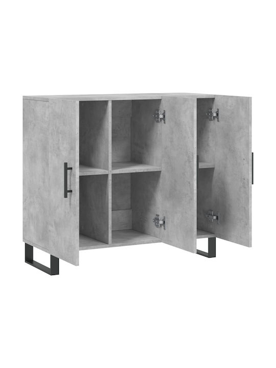 Bufet cu Oglindă Gri 90x34x80cm