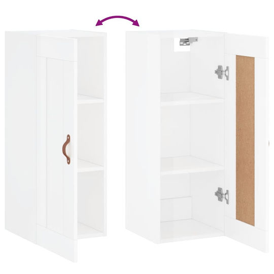 vidaXL Ντουλάπι Μπάνιου 34.5x34x90cm Λευκό