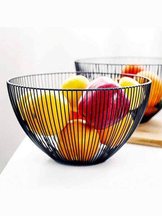 Homestyle Fruit Bowl Metallic Black 24.5x24.5x14cm