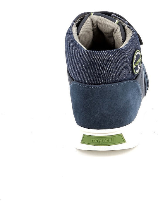 Lederne Kinderstiefeletten mit Klettverschluss Blau