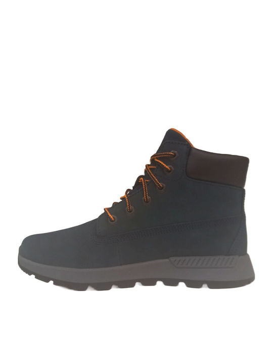 Killington Trekker Leather Kids Boots with Laces Blue