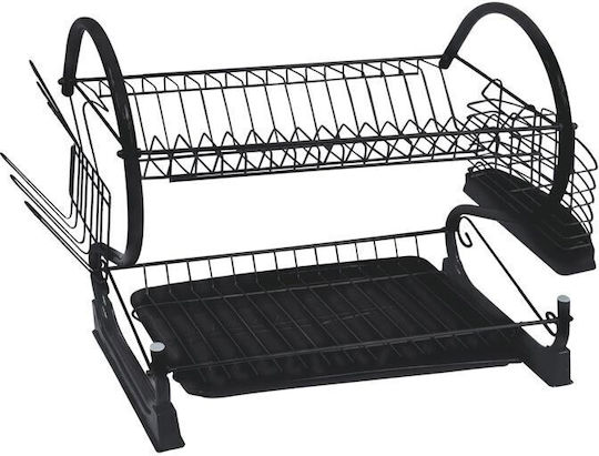 Scurgător De Chiuvetă Metalic Negru 56.5x25x38cm