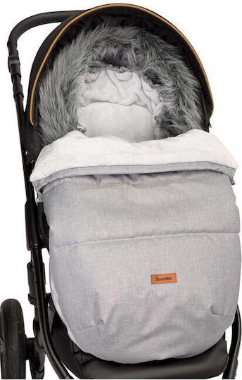 Sensillo Indiana Universal Ποδόσακος Καροτσιού Αδιάβροχος Γκρι με Fleece Επένδυση 100x50εκ.