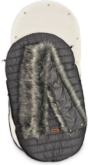 Sensillo Universal Waterproof Stroller Footmuff with Fleece Lining 100x46cm Gray