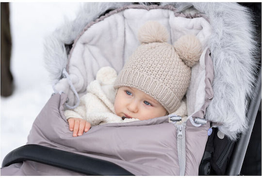 Sensillo Sac de picioare pentru cărucior Impermeabil Bej cu căptușeală Fleece 100x45εκ.