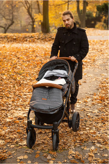 Sensillo Universal Waterproof Stroller Footmuff with Fleece Lining 100x46cm Gray