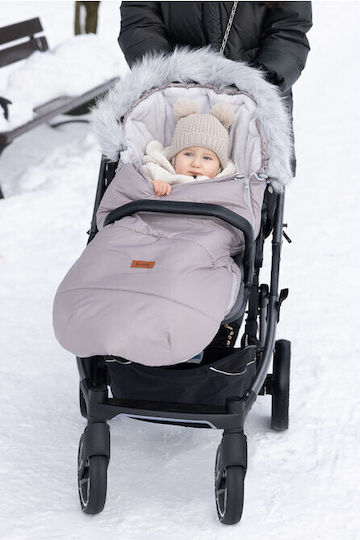 Sensillo Sac de picioare pentru cărucior Impermeabil Bej cu căptușeală Fleece 100x45εκ.