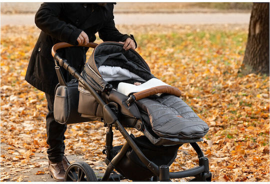 Sensillo Universal Sac de picioare pentru cărucior Impermeabil Negru cu căptușeală Fleece 100x46εκ.