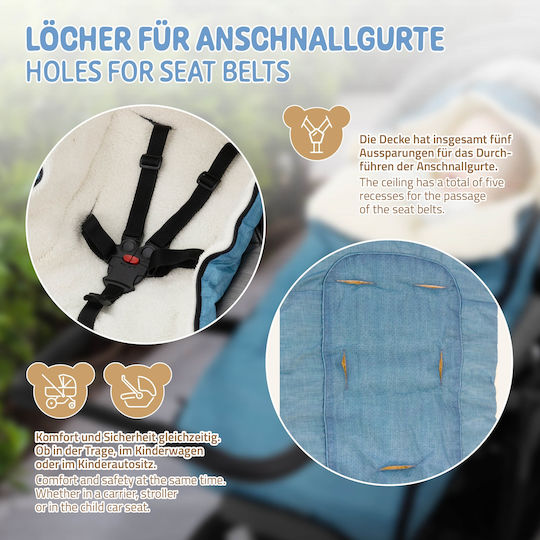 Joyz Universal Waterproof Stroller Footmuff 94x48cm Blue