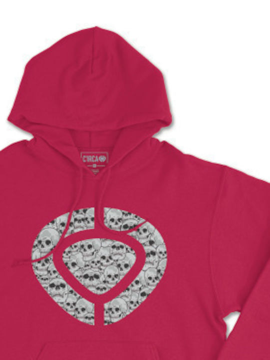 Circa Skull Men's Sweatshirt with Hood Red