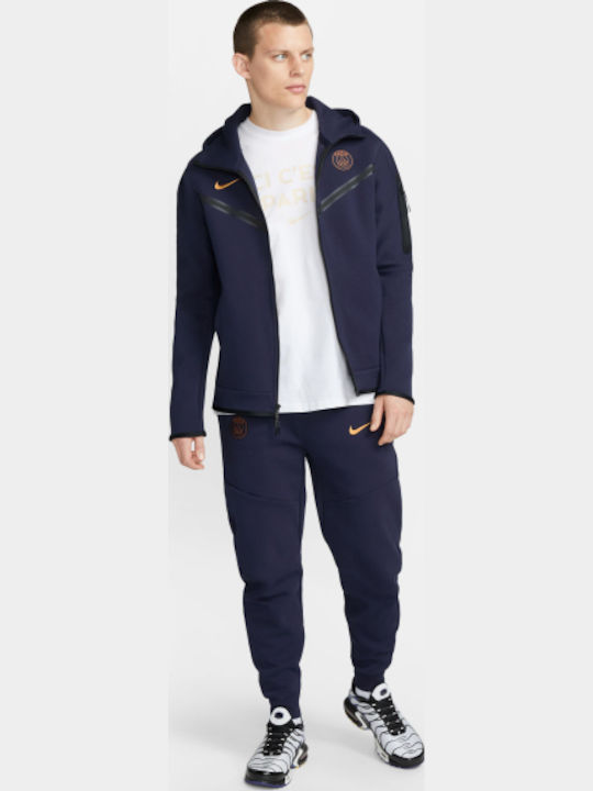 Paris Saint-Germain  Tech Fleece Sweatshirt mit Kapuze Blau