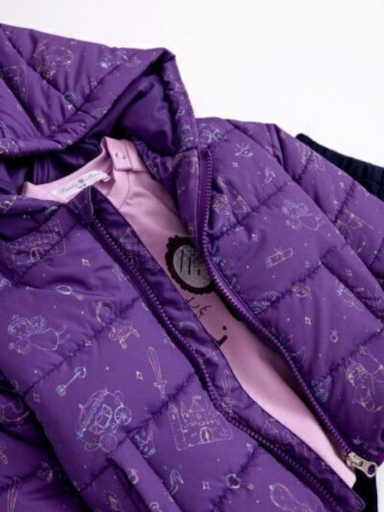Funky Kids Set with Pants and Coat Purple 3 Pieces