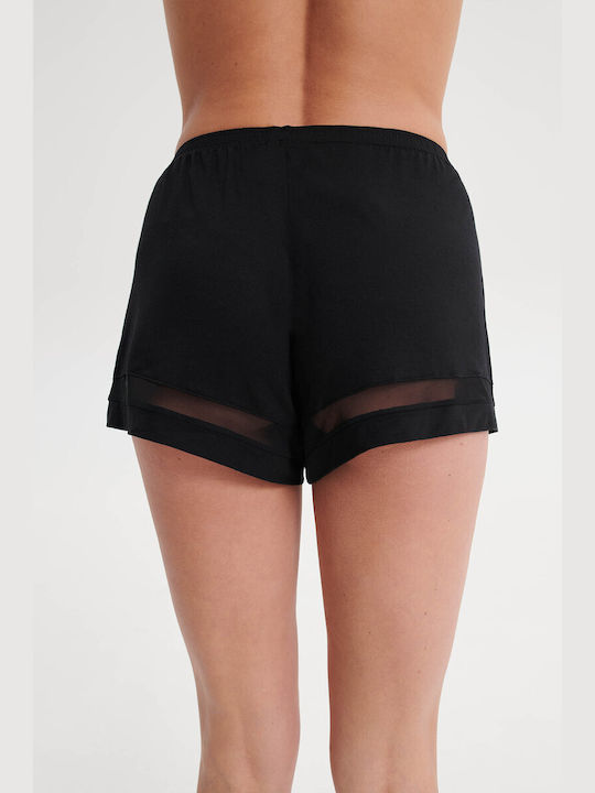 Vamp Sommer Damen Pyjama-Shorts Schwarz