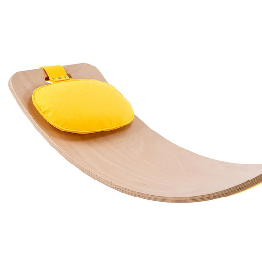 Curve Lab Spielzeug Balance Spielzeug Holzbrett Perfect Arc Yellow Felt & Yellow Felt Kissen