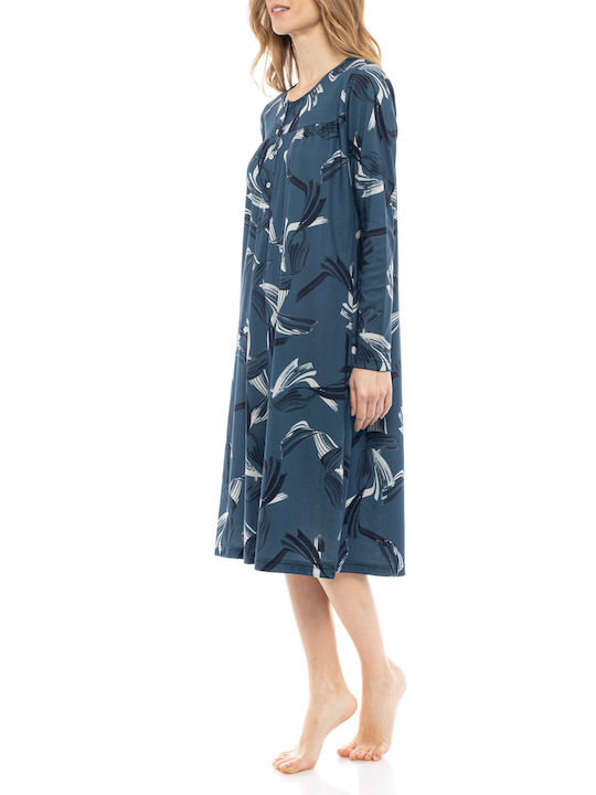 Pink Label Winter Women's Nightdress Blue