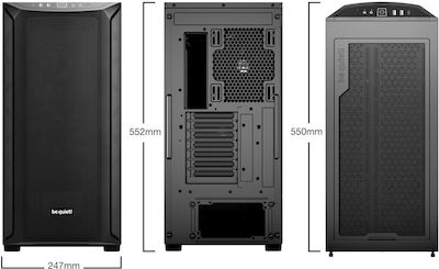 Be Quiet Shadow Base 800 Gaming Full Tower Κουτί Υπολογιστή με Πλαϊνό Παράθυρο Μαύρο