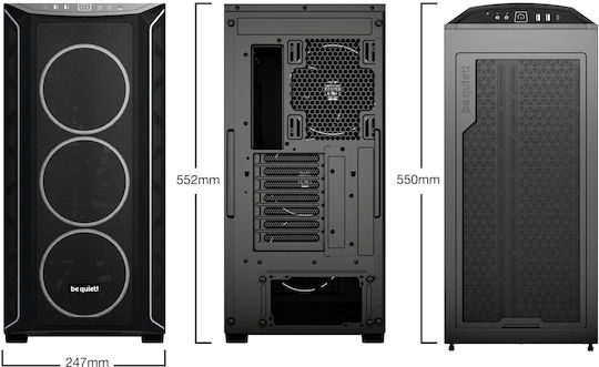 Be Quiet Shadow Base 800 FX Gaming Midi Tower Κουτί Υπολογιστή με Πλαϊνό Παράθυρο και RGB Φωτισμό Μαύρο