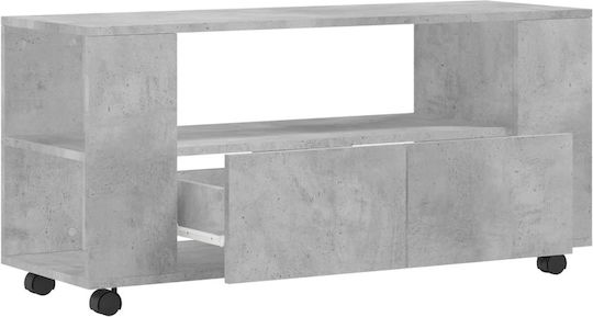 TV Stand with Wheels Gray 102x34.5x43cm