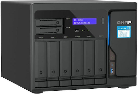 QNap TS-855X-8G NAS με 8 θέσεις για HDD/M.2/SSD και 2 θύρες Ethernet