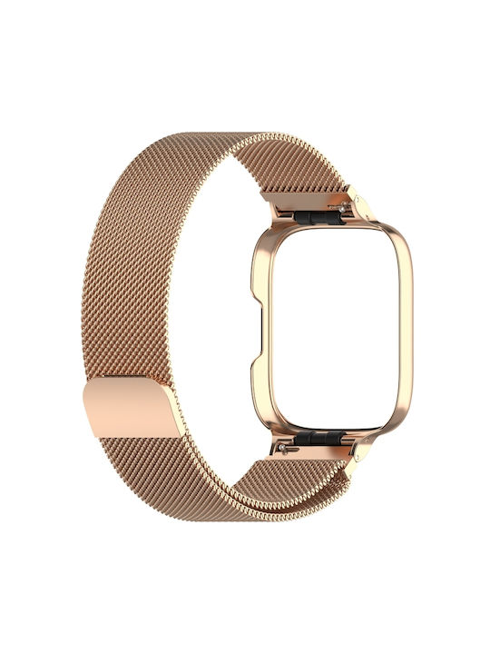 Milanese Protective Frame Armband Rostfreier Stahl Rose Gold (Redmi Uhr 3 Active)