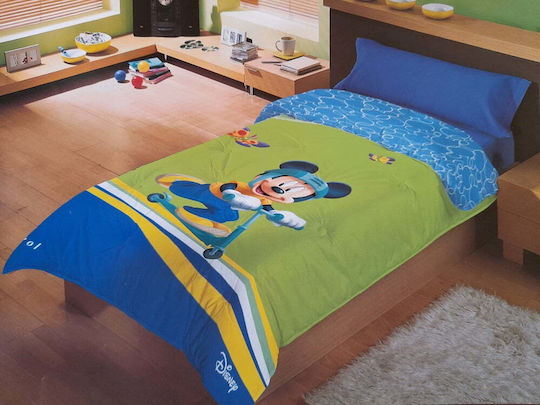 Disney Детско покривало Единично с Микрофибърно пълнеж Winnie Многоцветен 150x220cm