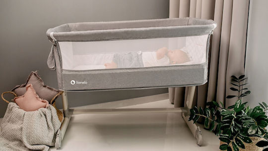 Lionelo Wiege Theo mit Matratze, Seitlicher Öffnung und Rädern Gray
