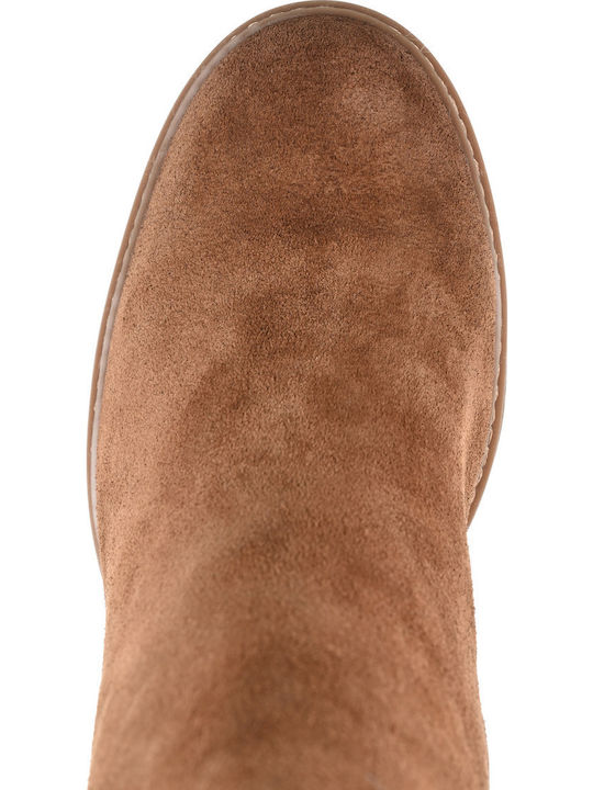 Wildleder Stiefeletten Damen Braun