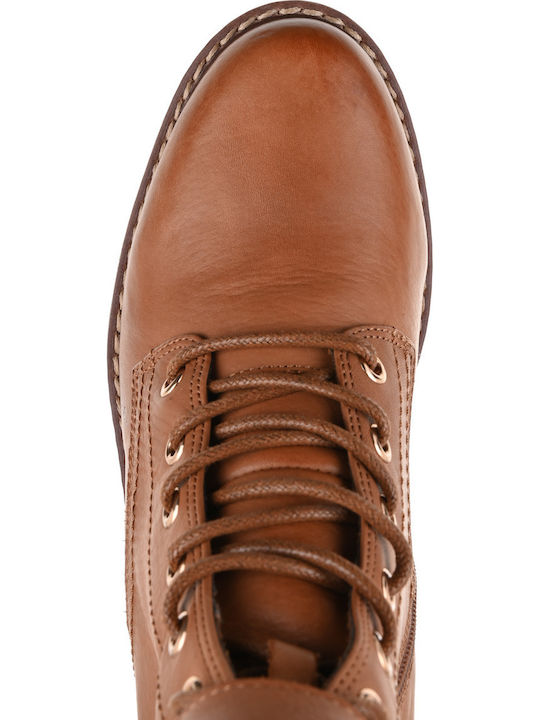 Leder Stiefeletten Damen Braun