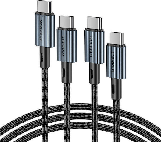 Choetech USB 2.0 Cable USB-C male - USB-C 60W PD Μαύρο 1.2m