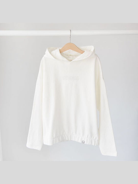 Kinder Sweatshirt mit Kapuze Weiß