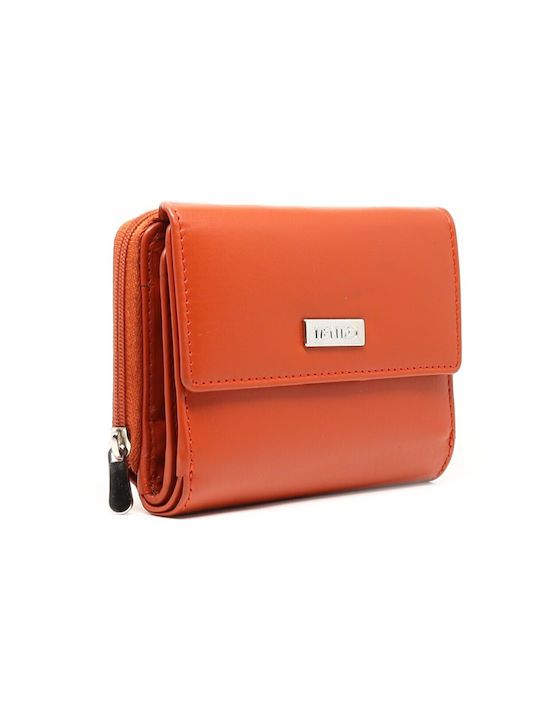 Mentzo Large Leather Women's Wallet with RFID Orange