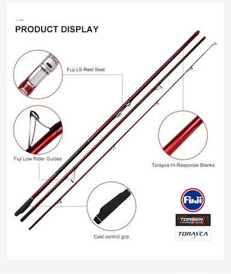 Noeby Fishing Rod for Surf Casting with Reel 4.25m 140-220gr